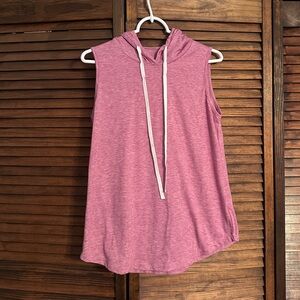 Sleeveless Pink Hoodie Tank Top